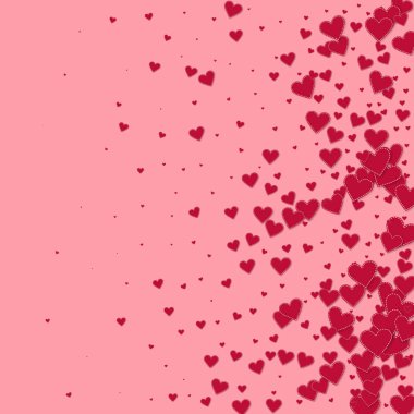 Kırmızı kalp aşk confettis. Sevgililer günü gradyan
