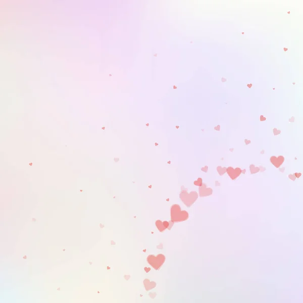 El corazón rojo ama los confettis. San Valentín esquina d — Archivo Imágenes Vectoriales