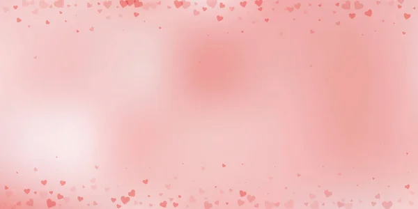 El corazón rojo ama los confettis. frontera del día de San Valentín l — Archivo Imágenes Vectoriales