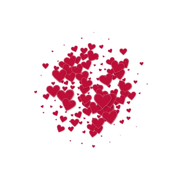Red heart love confettis. Valentine's day explosio — Stock Vector