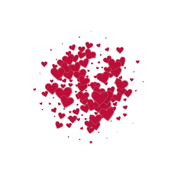 El corazón rojo ama los confettis. Explosión de San Valentín — Vector de stock