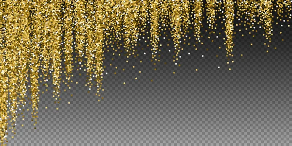 Glitter ouro luxo espumante confete. Espalhados — Vetor de Stock