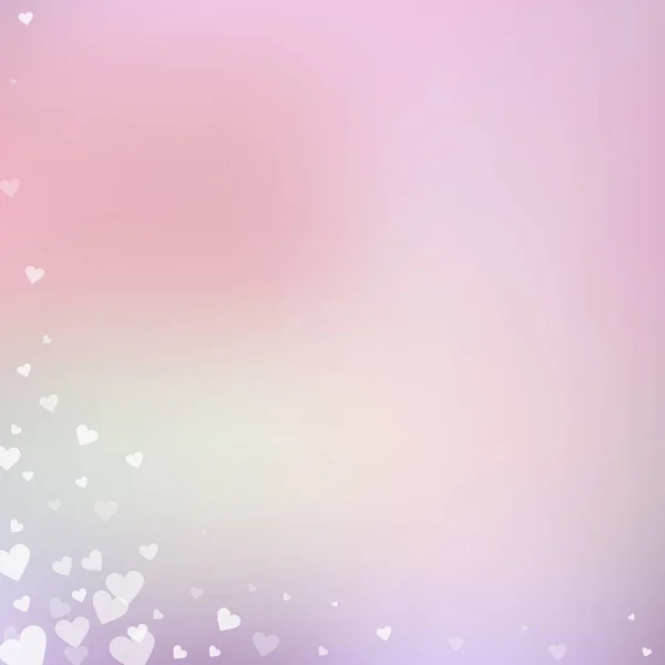 Coração branco amor confettis. Dia dos Namorados canto —  Vetores de Stock