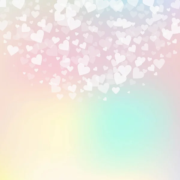 Vita hjärtan älskar konfettis. Alla hjärtans dag semicii — Stock vektor