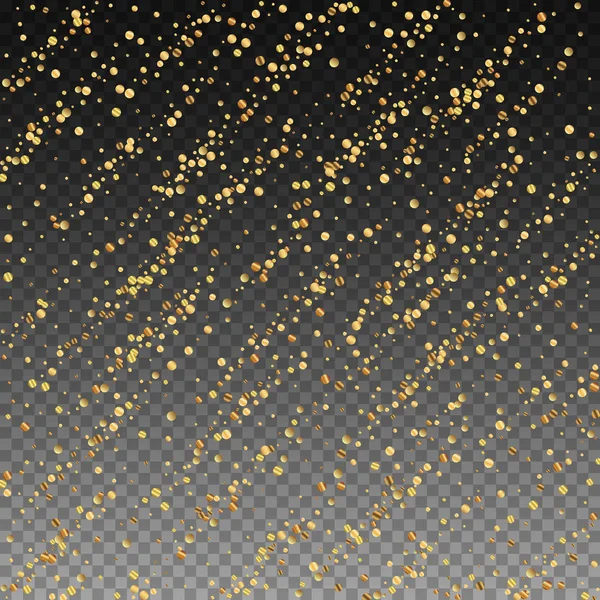 Confeti de oro de lujo confeti espumoso. Dispersos — Vector de stock