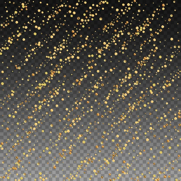 Confettis d'or confettis étincelants de luxe. Éparpillé — Image vectorielle