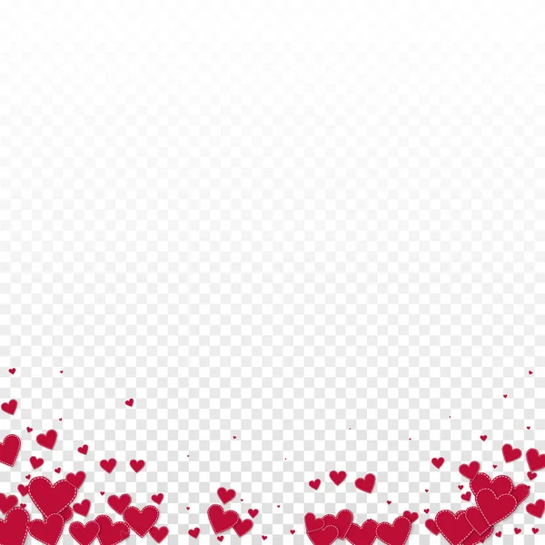 Piros szív szerelmes confettis. Valentin-nap színátmenet — Stock Vector