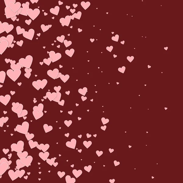 Corazón rosado amor confettis. Día de San Valentín gradien — Vector de stock