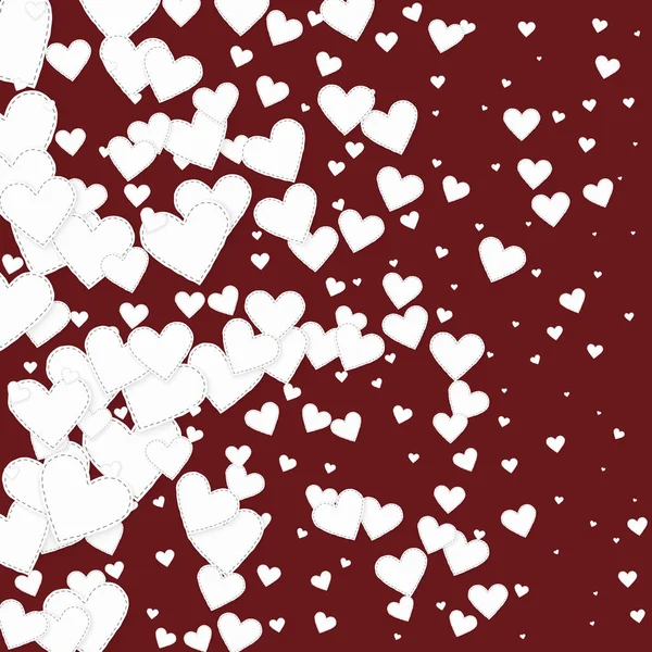 El corazón blanco ama los confettis. Día de San Valentín gradie — Vector de stock