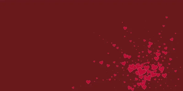 El corazón rojo ama los confettis. Explosión de San Valentín — Vector de stock