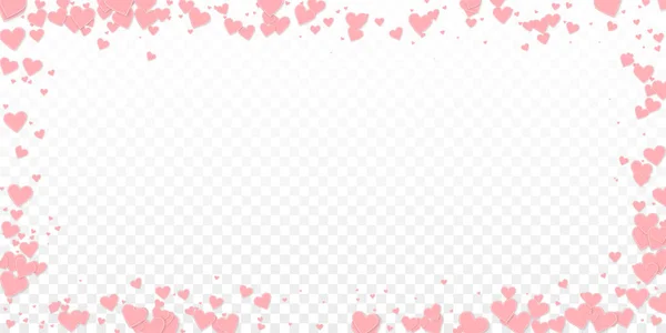 Pink heart love confettis. Valentine's day frame g — Stock Vector