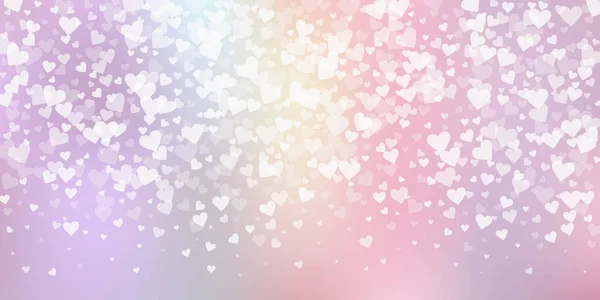 Witte hart liefde confettis. Valentijnsdag gradie — Stockvector
