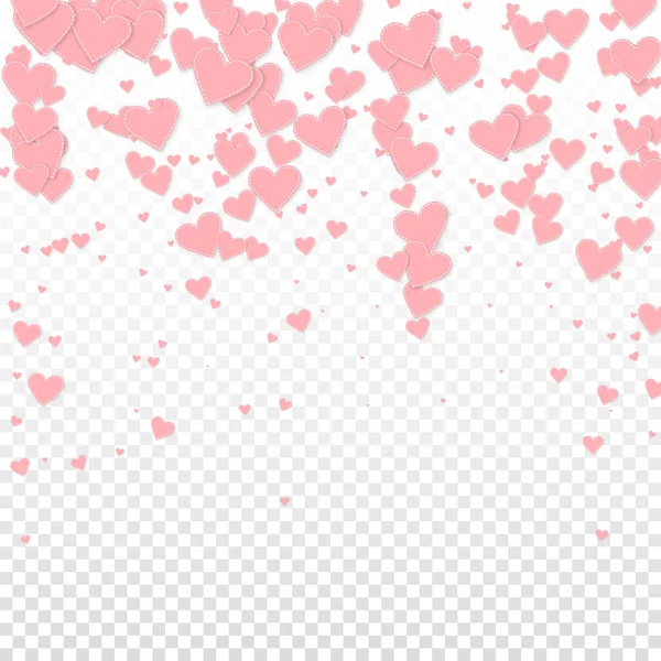 Конфетти с розовым сердцем. День Святого Валентина падает — стоковый вектор