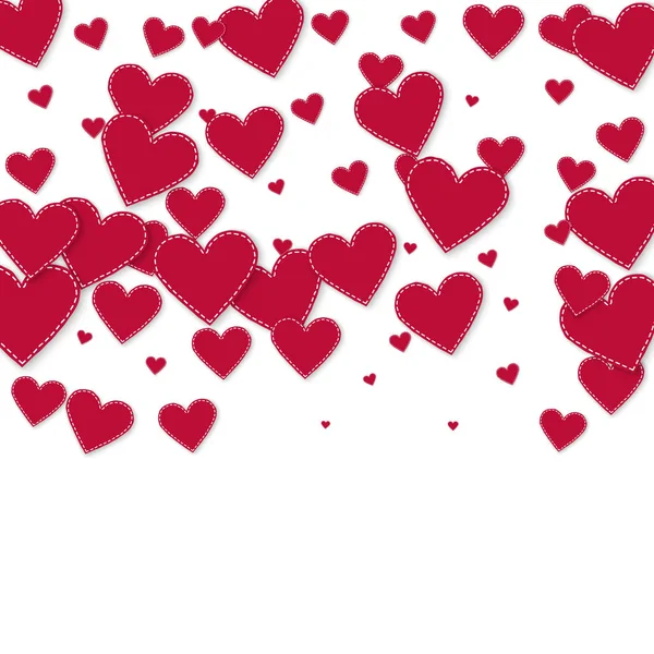 Rood hart liefde confettis. Aftelkalender voor Valentijnsdag verloop — Stockvector
