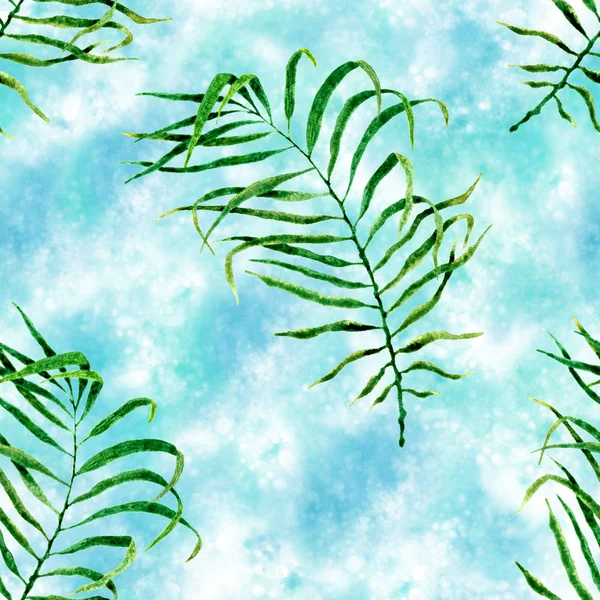Tropical seamless pattern. Watercolor flapping pal
