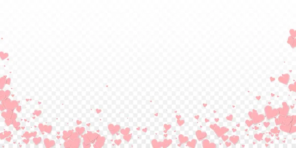 ピンクのハートの愛 confettis。バレンタインの日に落下 — ストックベクタ