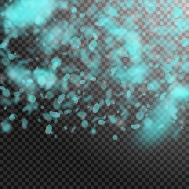 Turkuaz çiçek yaprakları dökülüyor. Göz kamaştırıcı rom.