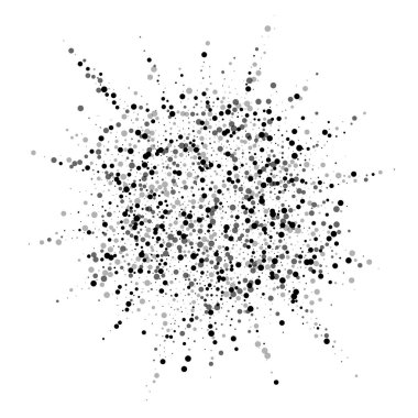 Dağınık yoğun balkon noktaları. Karanlık nokta dağılımı