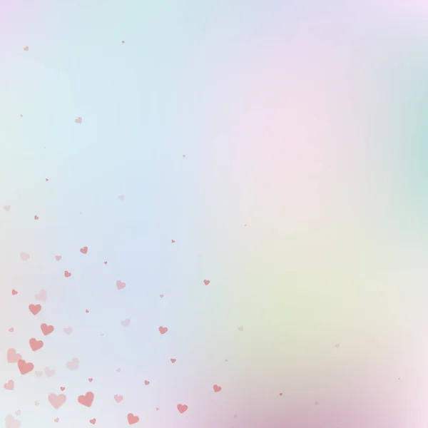 Red heart love confettis. Valentine's day corner b — Stock Vector
