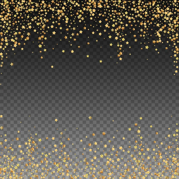Estrellas de oro confeti espumoso de lujo. Dispersos sm — Archivo Imágenes Vectoriales