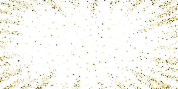 Ouro triângulos luxo espumante confete. Dispersão — Vetor de Stock