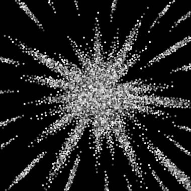 Yuvarlak gümüş parıltılı, ışıltılı konfeti. Kare