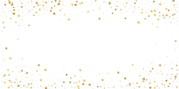 Gold stars random luxury sparkling confetti. Scatt — Stock Vector