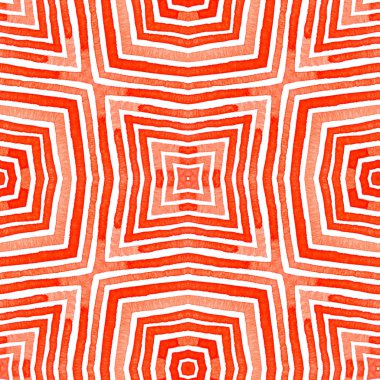 Kırmızı Geometrik Suluboya. İlahi Kusursuz Desen.