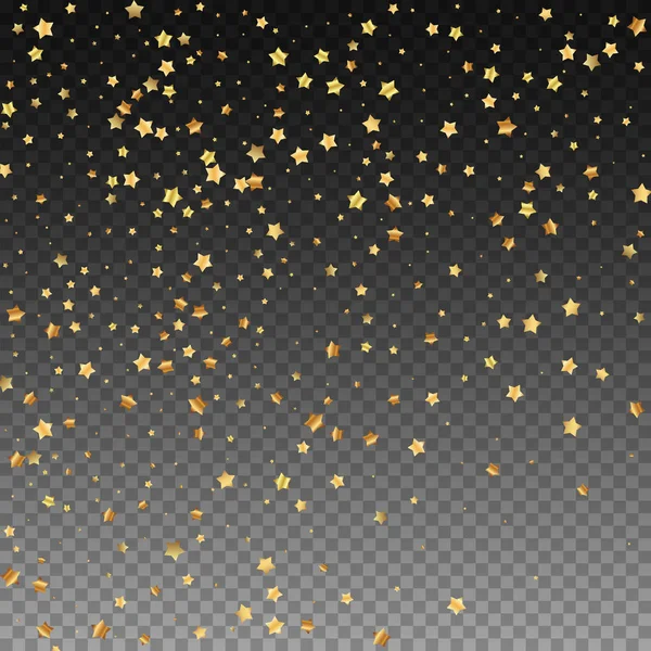 Gold Stars Random Luxury Sparkling Confetti Scattered Small Gold Particles — Stock Vector