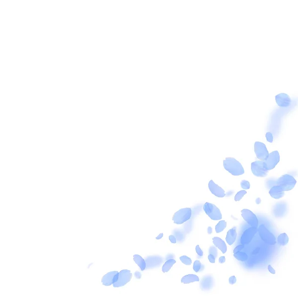 深蓝色的花瓣飘落下来.奇形怪状的润肤剂 — 图库矢量图片