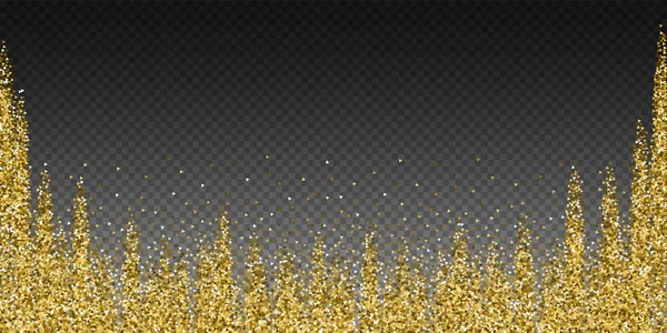 Χρυσά τρίγωνα glitter πολυτέλεια αφρώδη κομφετί. — Διανυσματικό Αρχείο