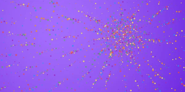 Feestelijke confetti. Feeststerren. Regenboog brigh — Stockvector