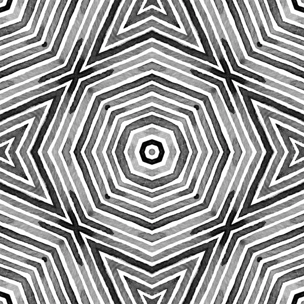 Black and white Geometric Watercolor. Cool Seamles — Stock Photo, Image