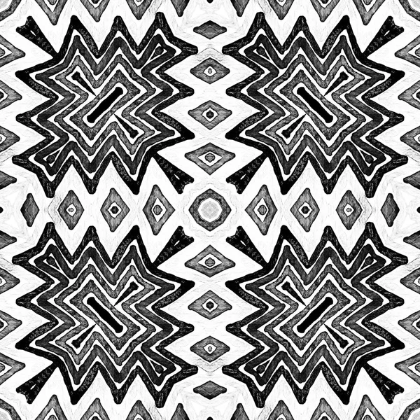 Tmavě černá a bílá geometrická akvarel. Slušný — Stock fotografie