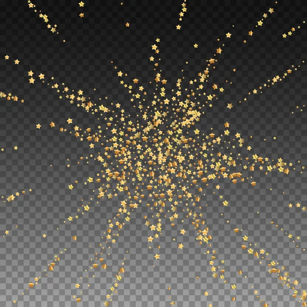 Étoiles d'or luxe confettis étincelants. Dispersé sm — Image vectorielle