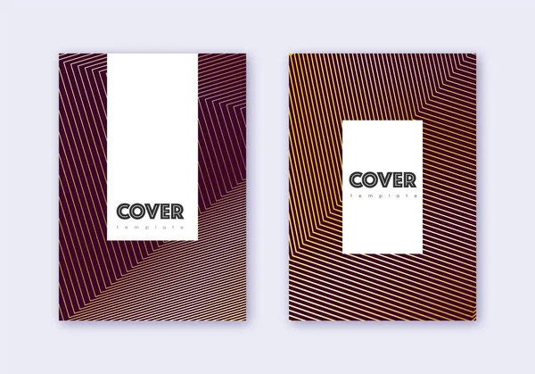 Conjunto de modelos de design de capa de Hipster. Ouro abstrato l — Vetor de Stock