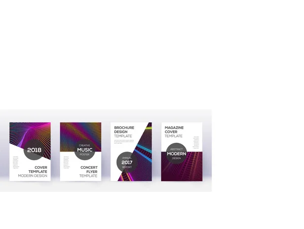 Conjunto de plantillas de diseño de folleto moderno. Abstenerse arco iris — Vector de stock