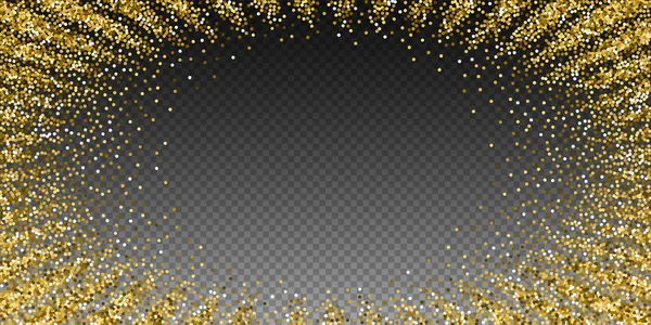 Ronde gouden glitter luxe sprankelende confetti. Wegwezen. — Stockvector