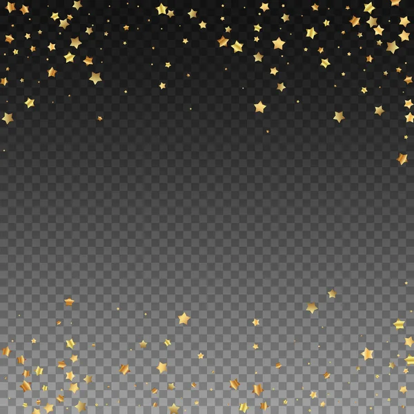 Złote gwiazdki przypadkowe luksusowe konfetti musujące. Rozproszenie — Wektor stockowy