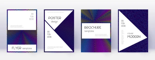 Elegante conjunto de plantillas de diseño de folleto. Arco iris abst — Archivo Imágenes Vectoriales