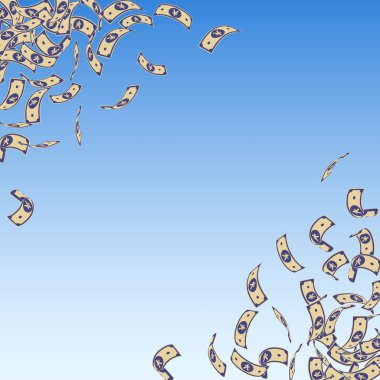 Çin Yuan 'ı düşüyor. Mavili küçük CNY faturaları