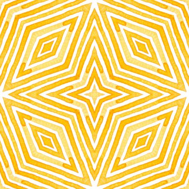 Turuncu Geometrik Suluboya. Hassas Dikişsiz Desen. El Çizilmiş Şeritler. Fırça Doku. Egzotik Chevron Süs. Kumaş Kumaş Mayo Tasarım Duvar Kağıdı Sarma.