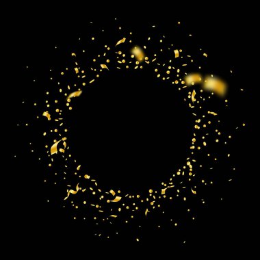 Flama ve konfeti. Altın gelin teli ve folyo 