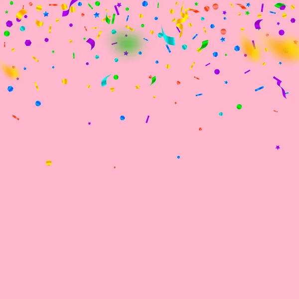 Streamers et confettis. Festive tinsel and foil ri — Image vectorielle