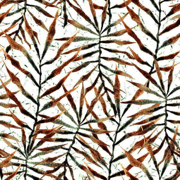 Tropical seamless pattern. Watercolor thorny palm 