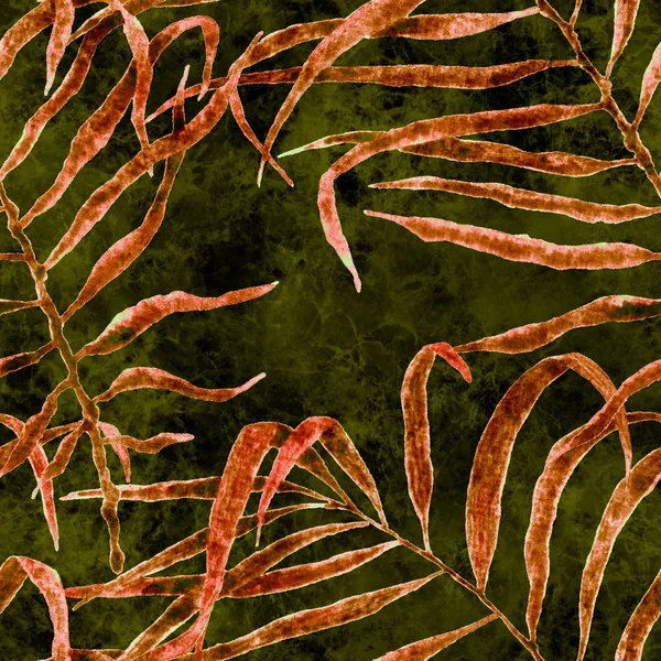 Tropical seamless pattern. Watercolor swaying palm