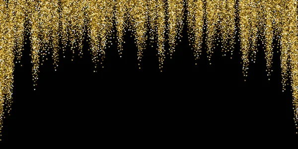 Goldene Dreiecke glitzern luxuriös funkelndes Konfetti. — Stockvektor