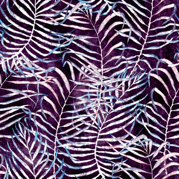 Tropische naadloze patroon. Aquarel verwarde palm — Stockfoto