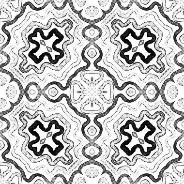 Siyah ve beyaz Geometrik Suluboya. Düzgün. 