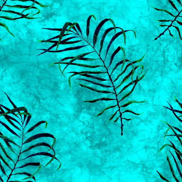 Tropische naadloze patroon. Aquarel fladderende pal — Stockfoto
